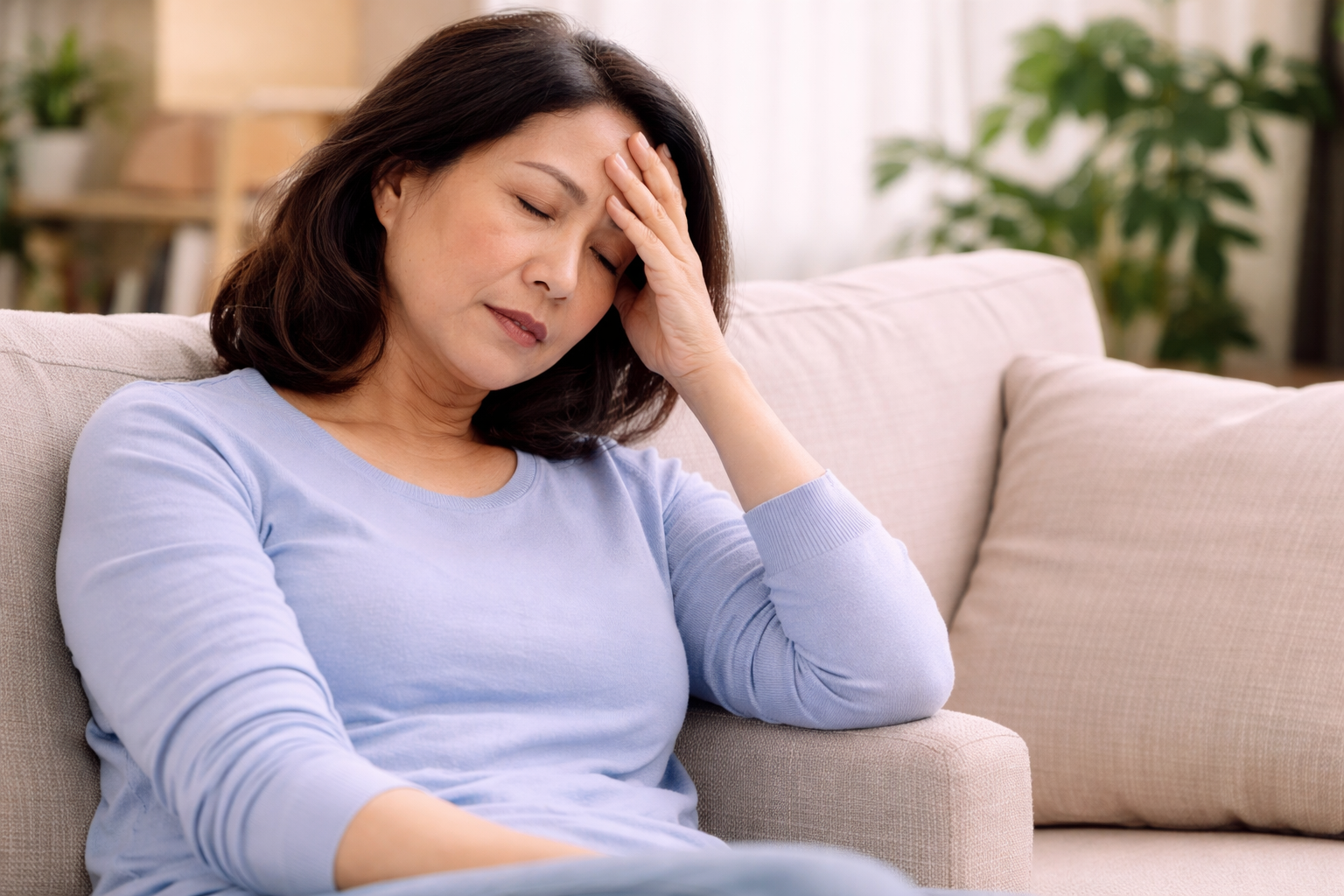 A women is fatigue due to iron deficiency