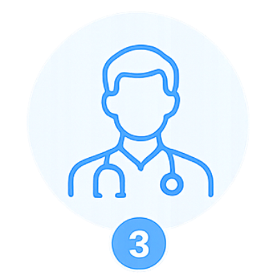 Male doctor consultation icon