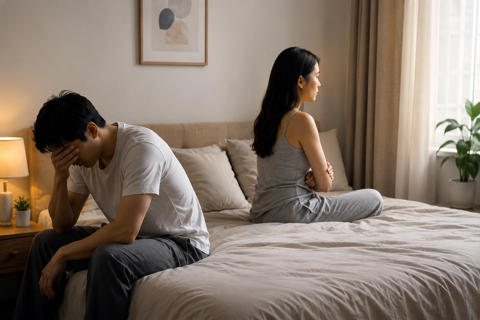 Couple experiencing erectile dysfunction concerns