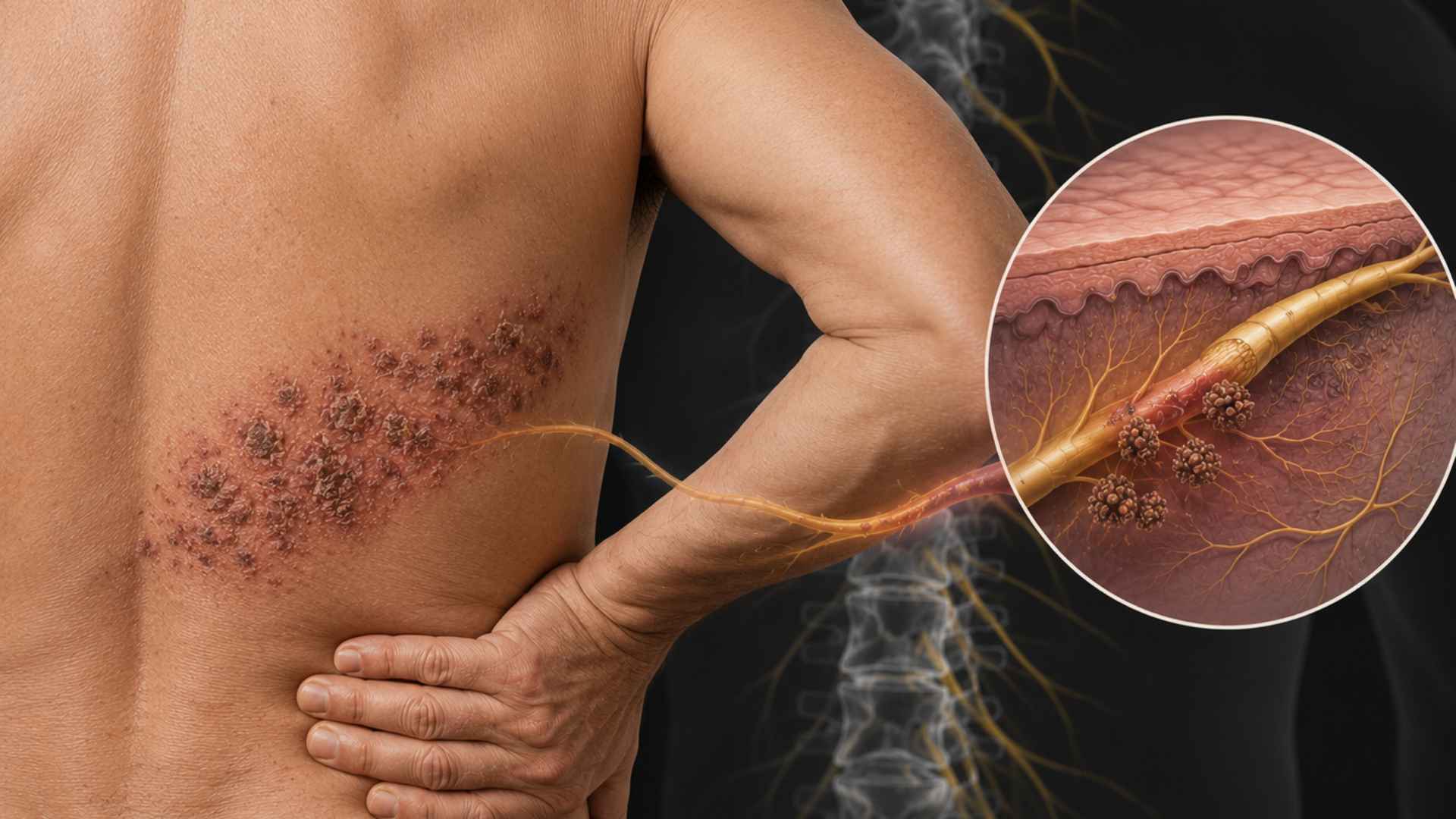 a man suffering pain after shingles